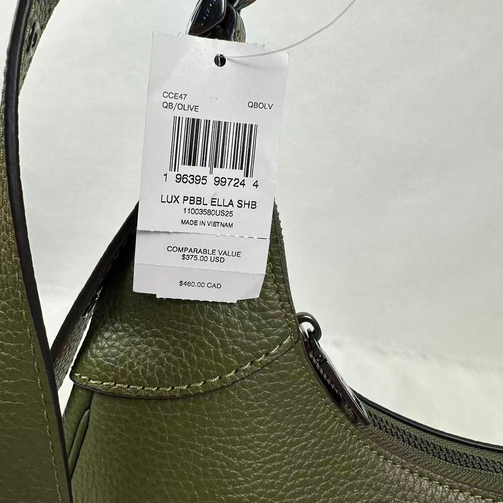 Coach Ella Shoulder Bag Crossbody In Leather/Gunmetal/Olive CCE47 NWT - Picture 7 of 9